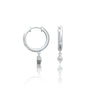 Fortune white gold geometric diamond kite drop hoop earrings