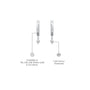 Descriptive image of white gold geometric diamond kite drop hoop earrings