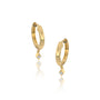 Yellow gold geometric diamond kite drop hoop earrings