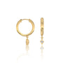 Fortune yellow gold geometric diamond kite drop hoop earrings