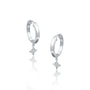 Celestial starburst diamond drop hoop earrings
