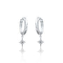 Fortune white gold celestial starburst diamond drop hoop earrings