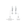 Descriptive image of fortune white gold celestial starburst diamond drop hoop earrings