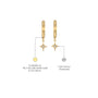 Descriptive image of fortune yellow gold celestial starburst diamond drop hoop earrings