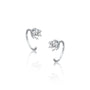 Solitaire diamond open hoop arc earrings