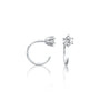 Fortune solitaire diamond open hoop arc earrings
