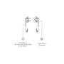 Descriptive image of white gold solitaire diamond open hoop arc earrings 