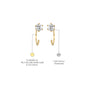 Descriptive image of yellow gold solitaire diamond open hoop arc earrings