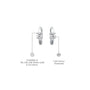 White gold descriptive image of solitaire diamond accent huggie hoop earrings