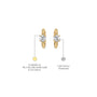 Yellow gold descriptive image of solitaire diamond accent huggie hoop earrings