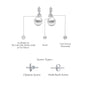 Descriptive image of graduated diamond trio pearl drop earrings