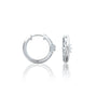 White gold starburst diamond huggie hoop earrings