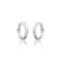 Fortune white gold starburst diamond huggie hoop earrings