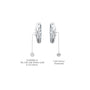 Descriptive image of white gold starburst diamond huggie hoop earrings