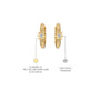 Descriptive image of yellow gold starburst diamond huggie hoop earrings 