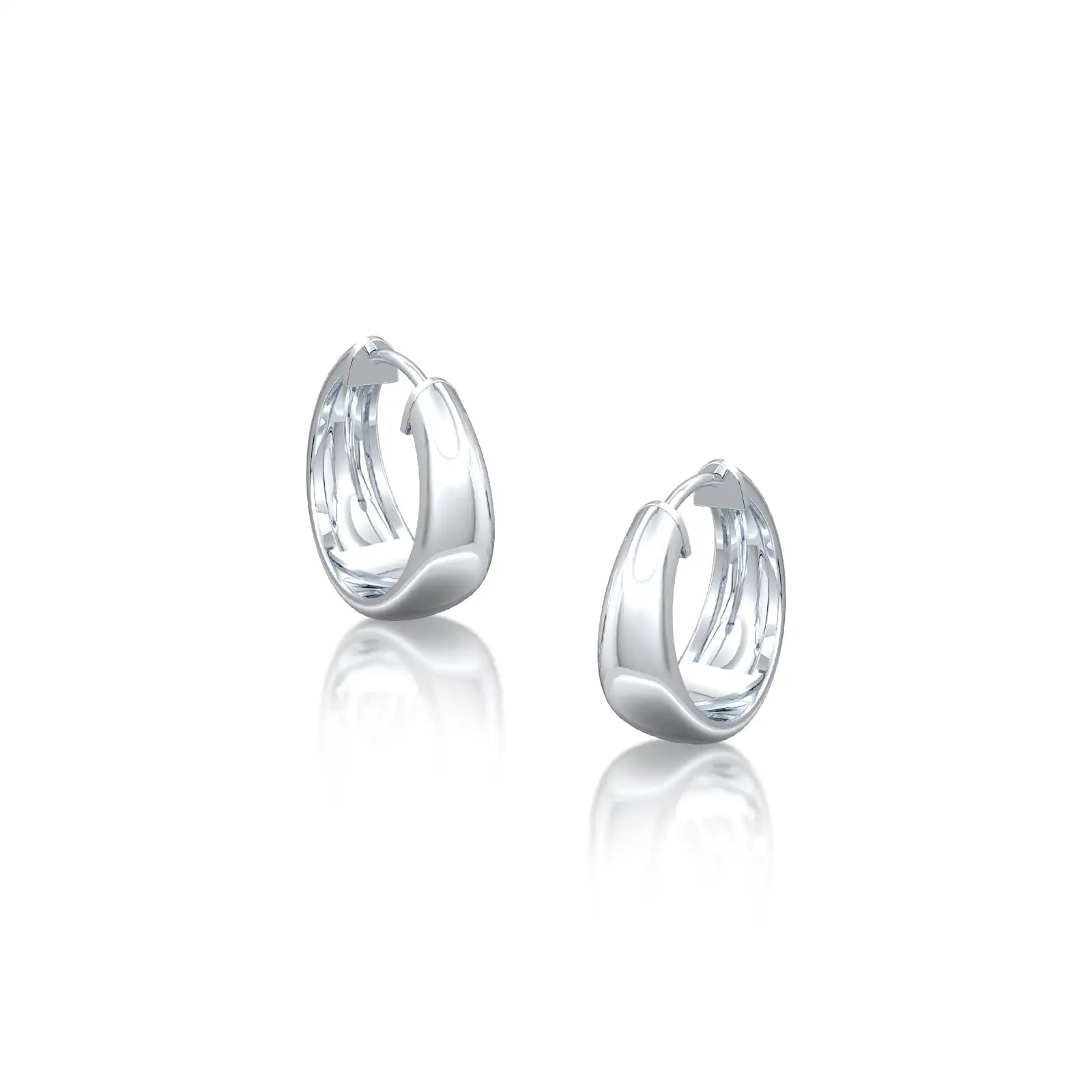 Tapered high polish chubby hoop earrings
