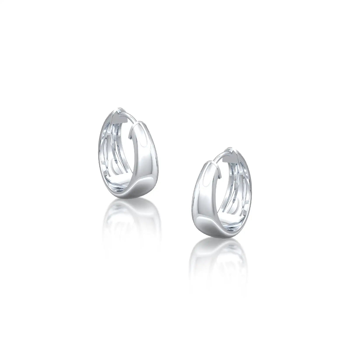 Tapered high polish chubby hoop earrings