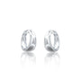 Fortune white gold tapered high polish chubby hoop earrings