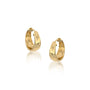 Yellow gold tapered high polish chubby hoop earrings