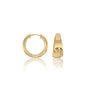 Unique yellow gold tapered high polish chubby hoop earrings