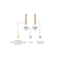 Descriptive image of yellow gold diamond huggie hoops with pearl drops