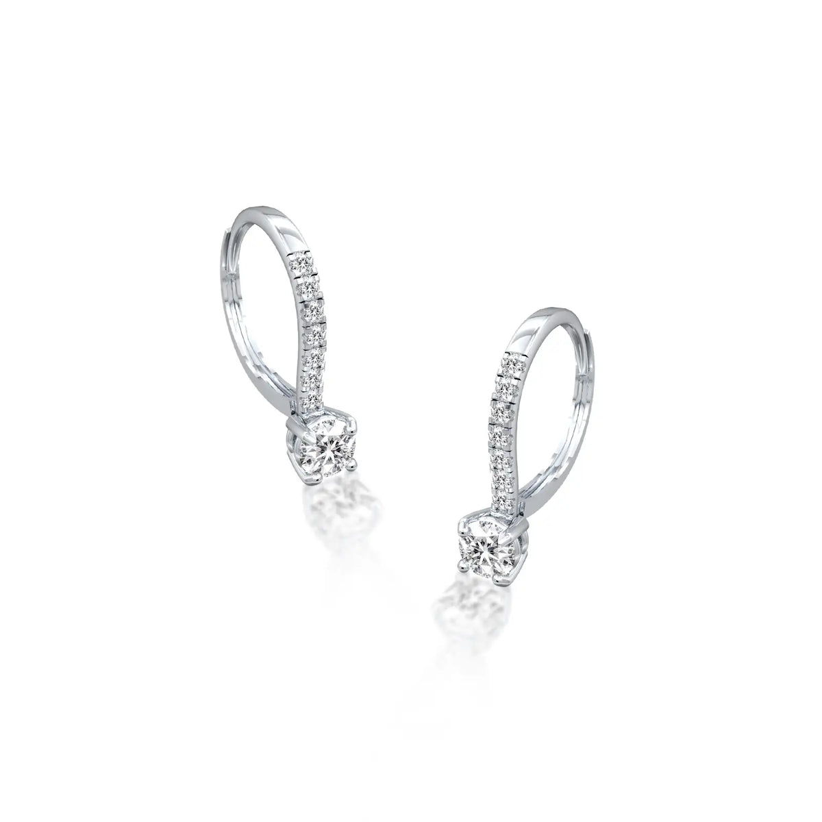 Diamond hoops with solitaire dangles