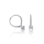 White gold diamond hoops with solitaire dangles