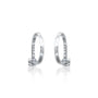 White gold diamond hoops with solitaire dangles for women