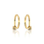 Fortune yellow gold diamond hoops with solitaire dangles 
