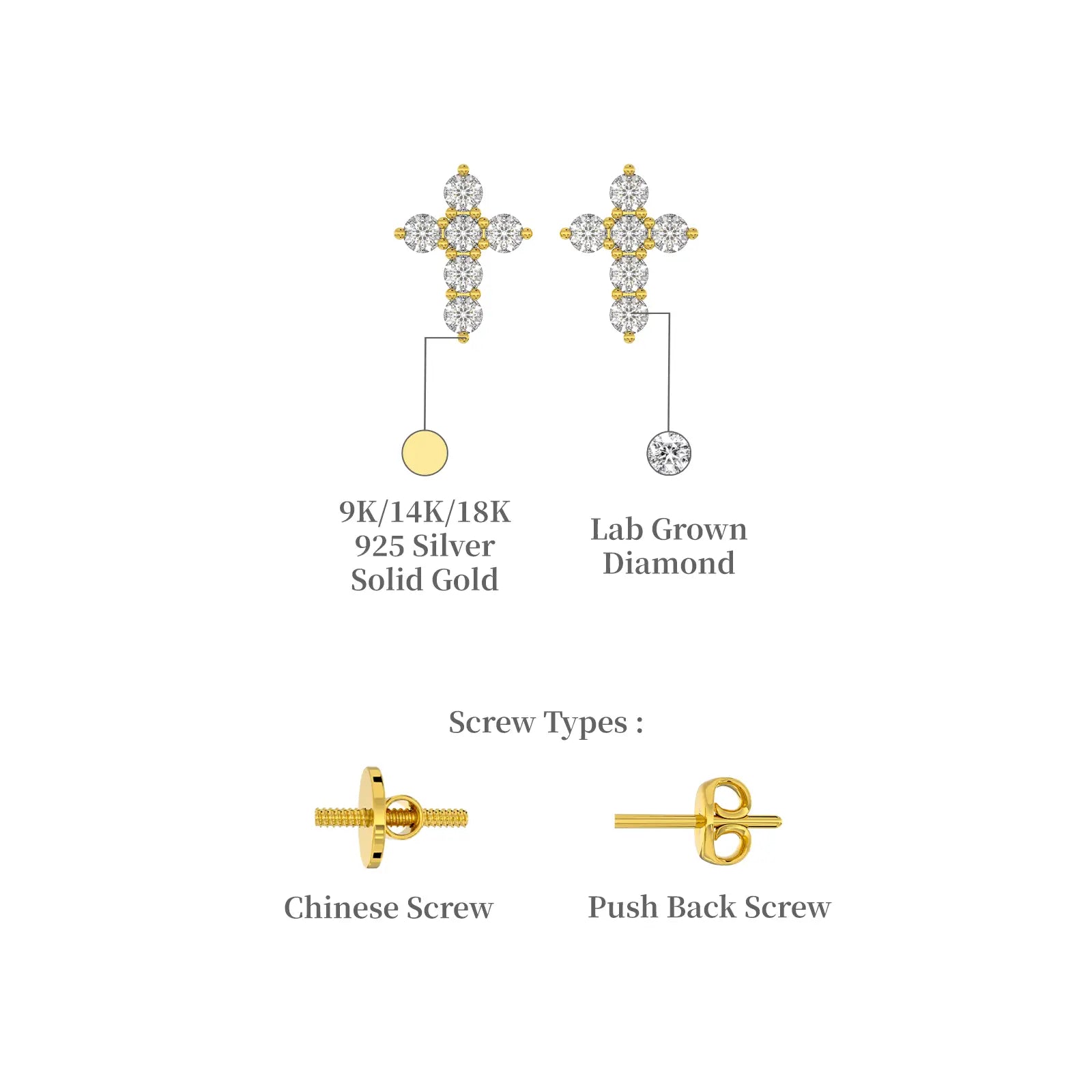  Cross radiance diamond earrings descriptive image