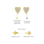 Full pavé diamond heart ear studs descriptive image