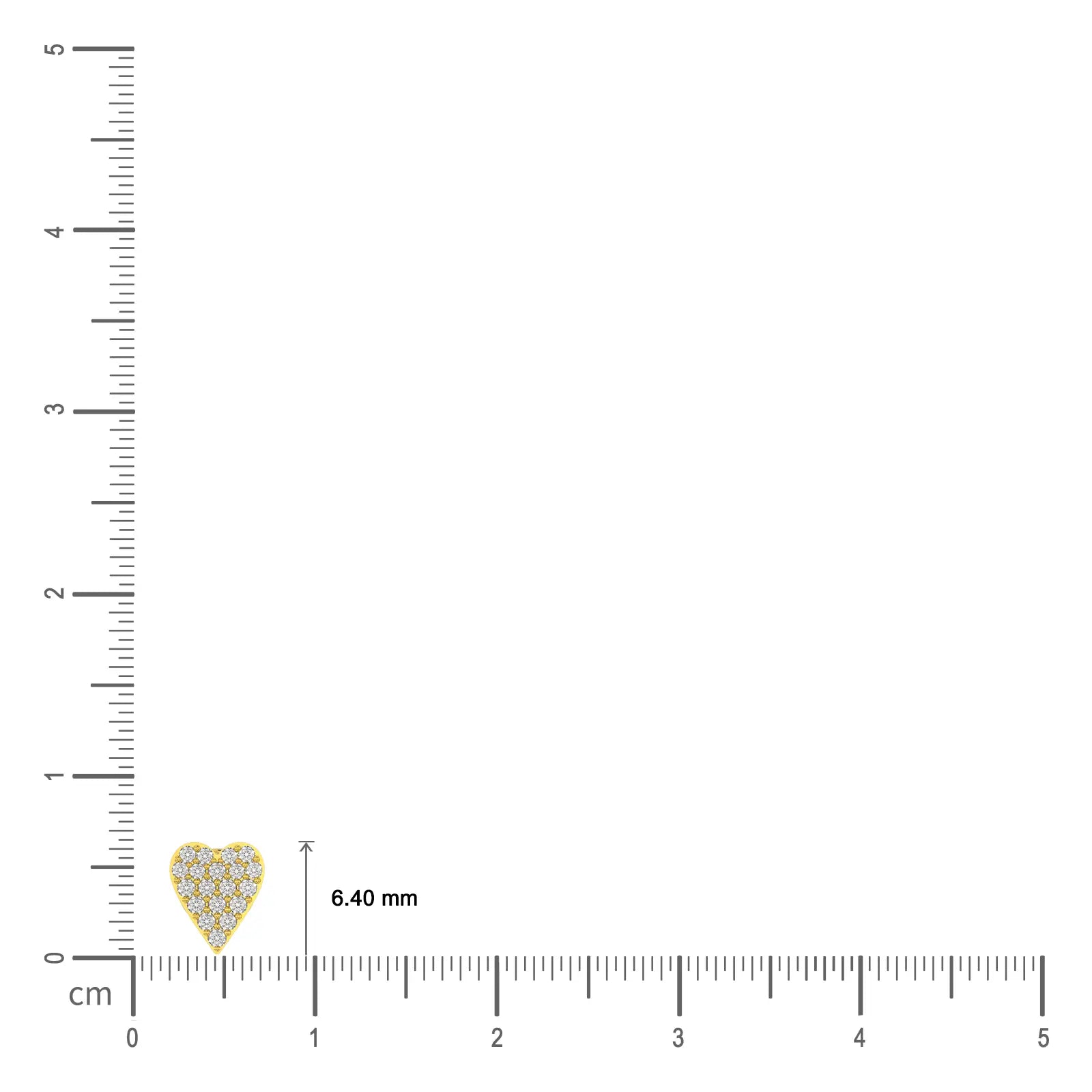 full pavé diamond heart ear studs scale image