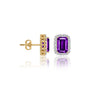 Fortune february birthstone amethyst earrings with diamonds 