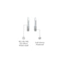 Stylish rectangular diamond hoop earrings descriptive image