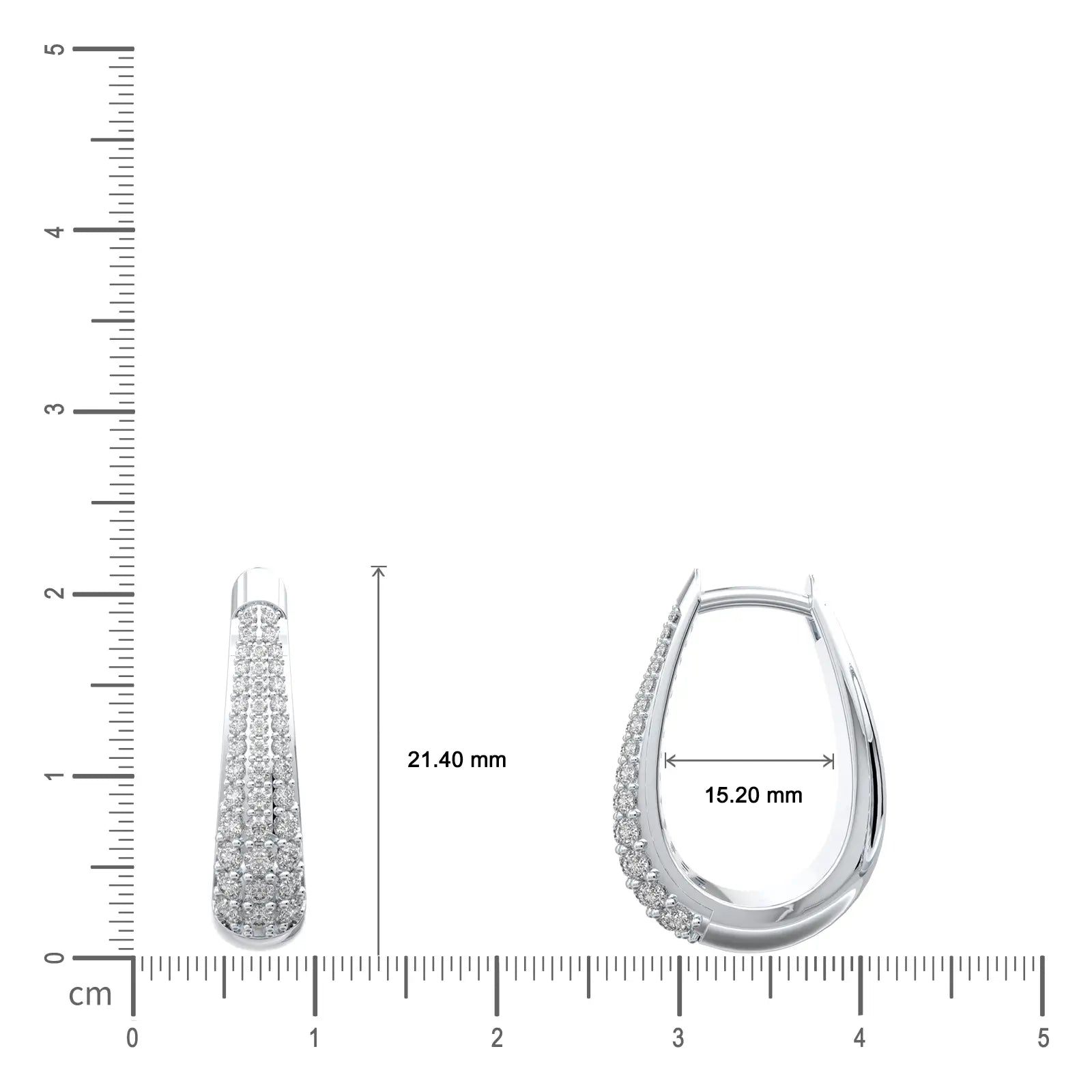 Elegant pear frost diamond hoops scale image