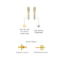 Stylish single rail diamond hoop earrings descriptive image