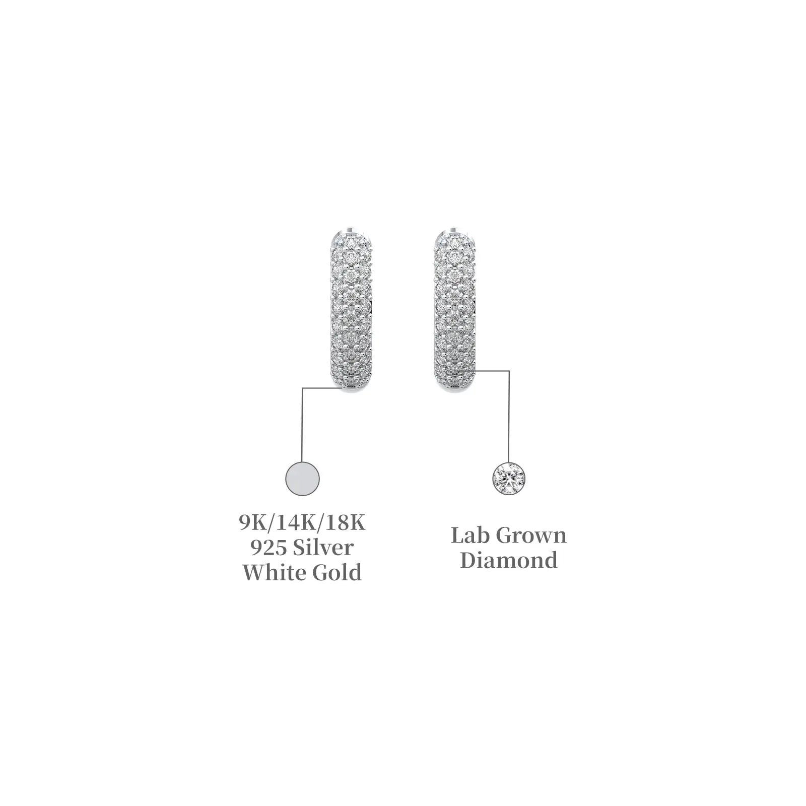 Trendy blaze bar diamond ear hoops descriptive image
