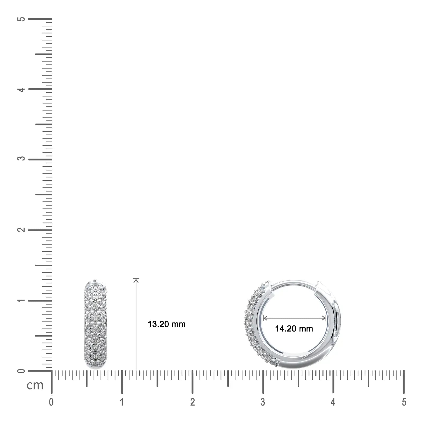 Trendy blaze bar diamond ear hoops scale image