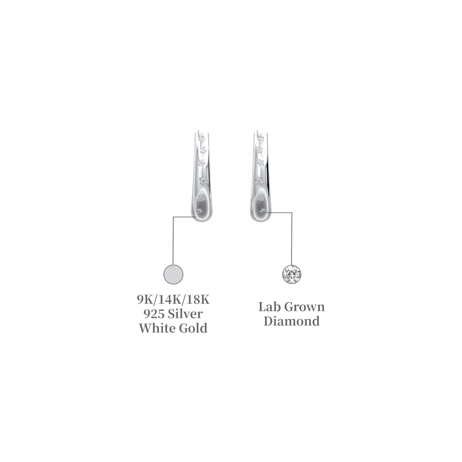 Stardust trail diamond drop earrings descriptive image