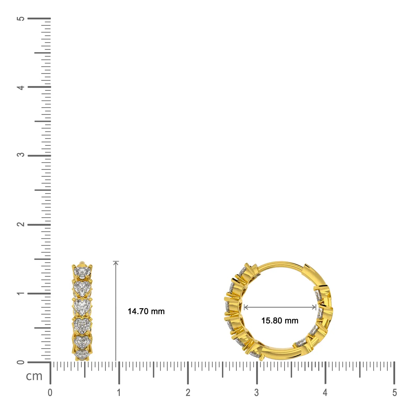 Forever hearts hoop diamond earrings scale image