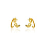Trendy ridge hoop diamond earrings 
