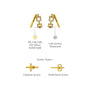Trendy ridge hoop diamond earrings descriptive image