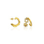Elegant ridge hoop diamond earrings