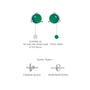 White gold descriptive image of may birthstone green agate earrings for women