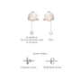 White gold descriptive image of  october birthstone opal earrings