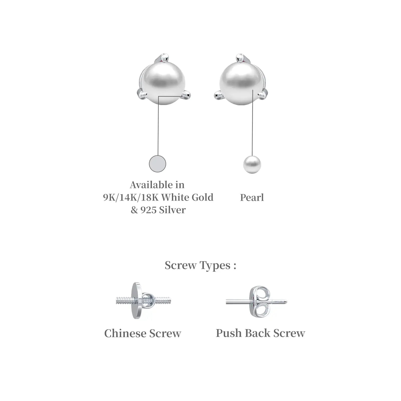 White gold descriptive image of june birthstone mother of pearl earrings 