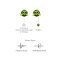 White gold descriptive image of august birthstone peridot earrings for women