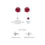 White gold descriptive image of july birthstone opaque ruby earrings for women