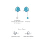 White gold descriptive image of december birthstone turquoise earrings
