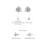 White gold descriptive image of april birthstone white topaz earrings for office wear